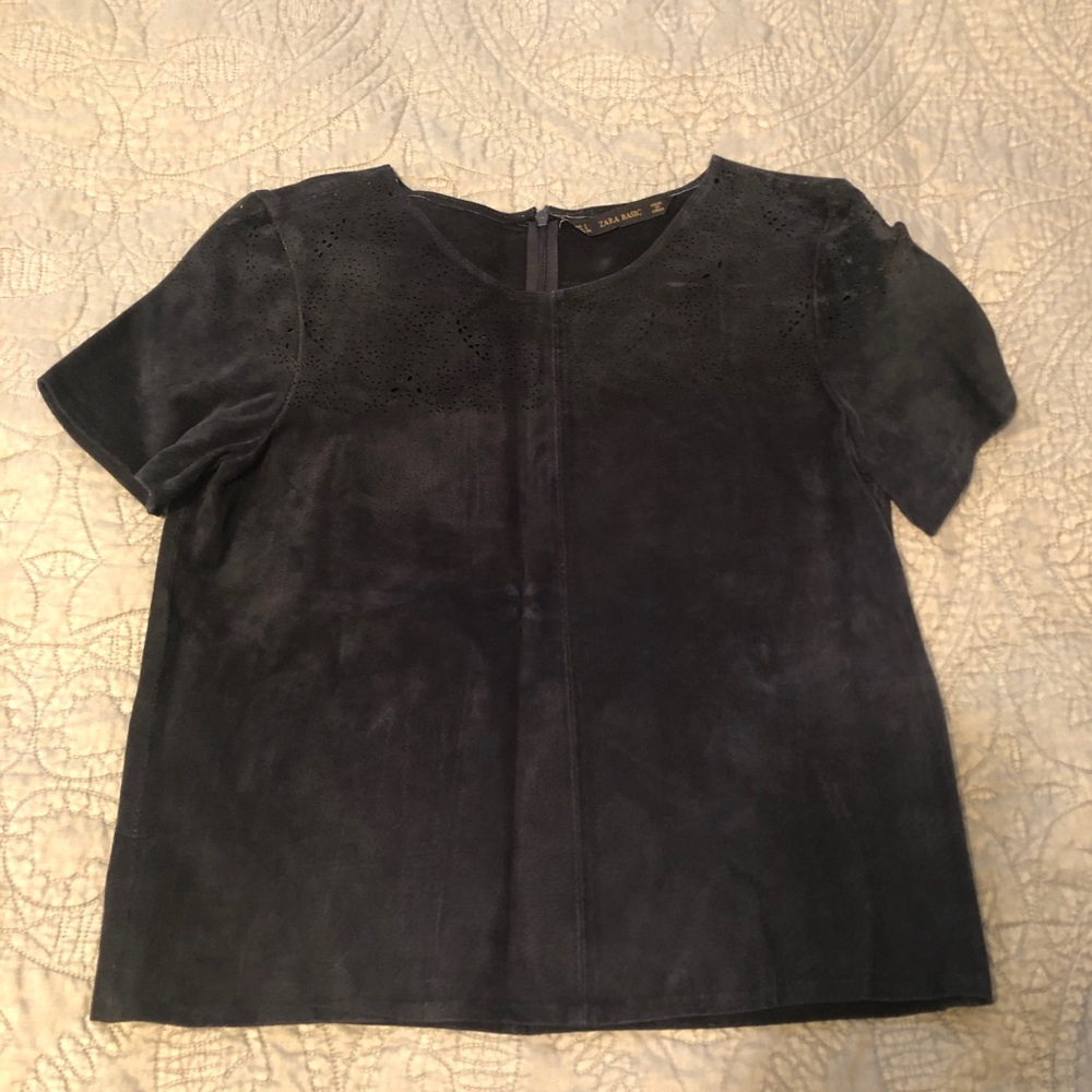 Zara leather top suede